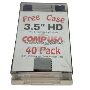 Comp USA Qty 40 3.5" Diskettes 1.44 MB PC Formatted Case Included